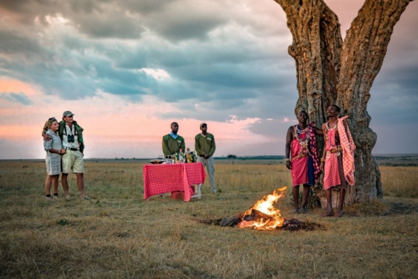 Camp fire in Kenya with Masai