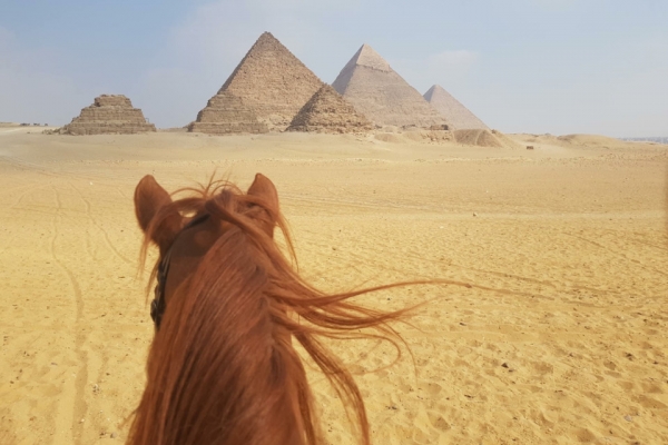 Pyramids through horses ears