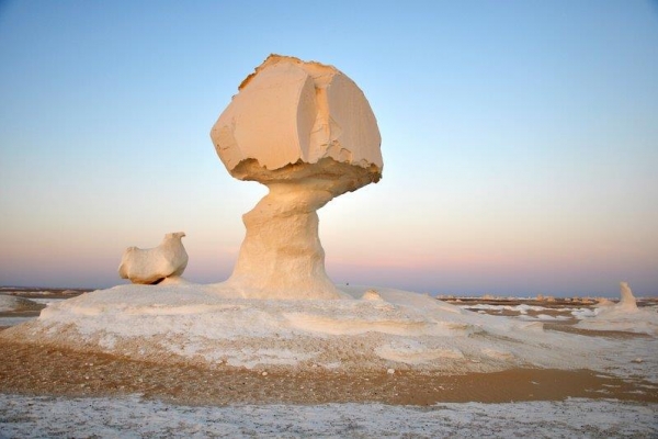 Mushroom rock formation in Egypt Desert