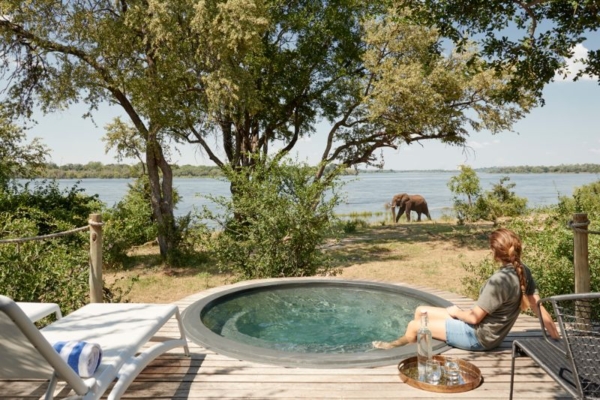 Game viewing from the Deck at Victoria Falls River Lodge
