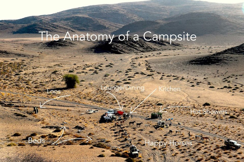 Camp site set out in Namibia