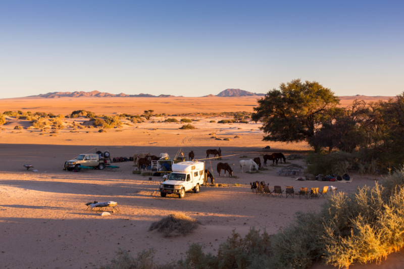 Remote campsite in the Namib Desert