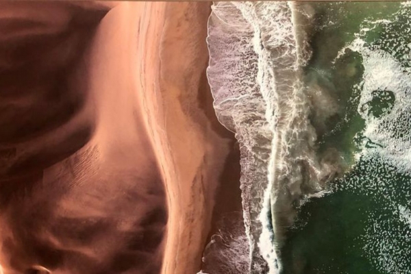 Skeleton Coast where dunes and ocean meet