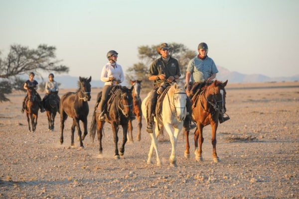 Horse riding in Namib Desert