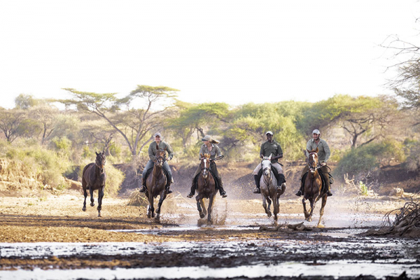 A gallop through the water in Kenya