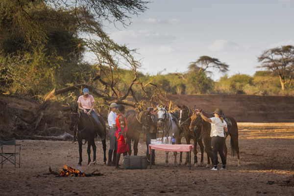 A group of safari riders in Kenya