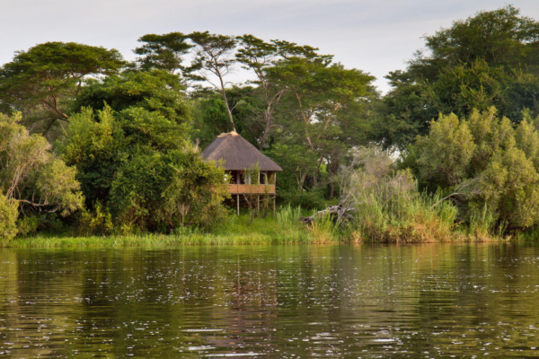 Wooden cabin on Zambezi River