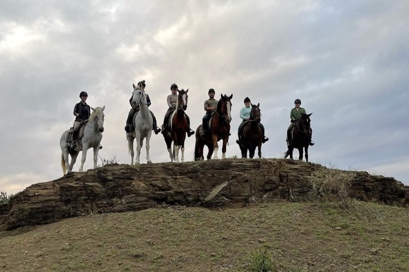 Group of horse riders in Botswana