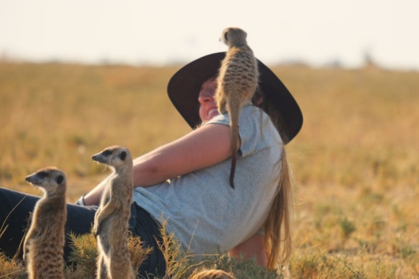 Meerkats in the Makgadikgadi Salt Pans