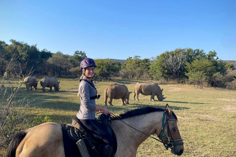 Horse riding with Rhinos at the Ant Reserve