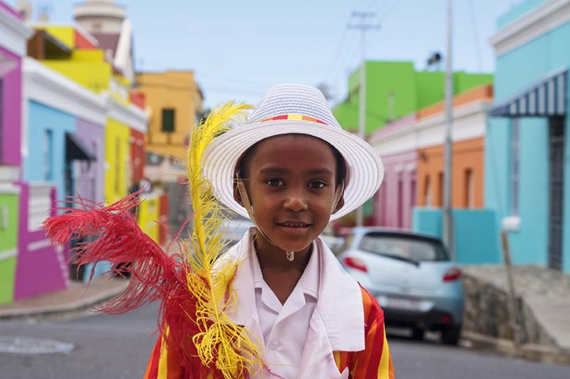 Kid in the colourful BoKaap area of Cape Town
