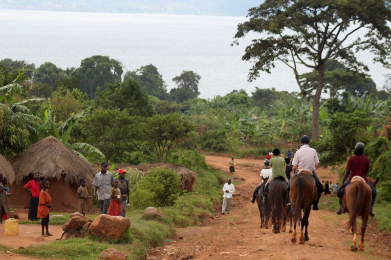 Ride through the villages in Uganda