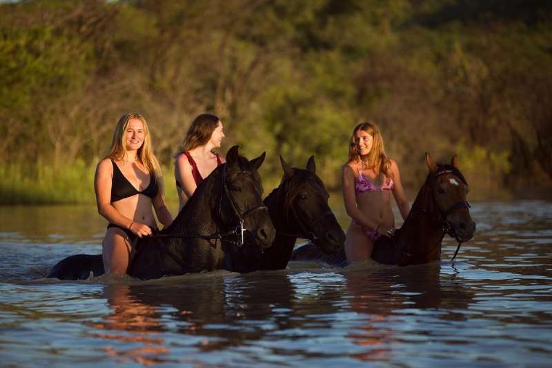 Swimming on horseback in South Africa at the Ant Reserve