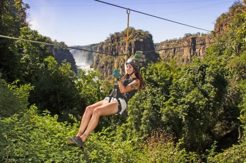 Ziplining in Victoria Falls