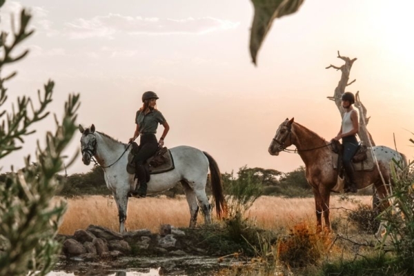 Horse riding at Kambaku Wildlife Reserve in Namibia