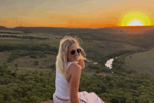 Girl watching sunset Wild Ride Equestrian Working Holiday in South Africa